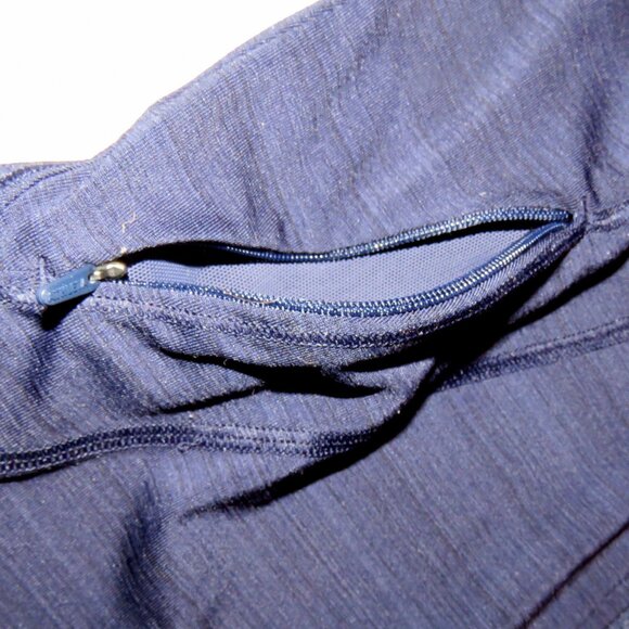 Athleta Sz XXS Heathered Blue Full Zip Mockneck Performance Jacket Thumbholes - Picture 11 of 16